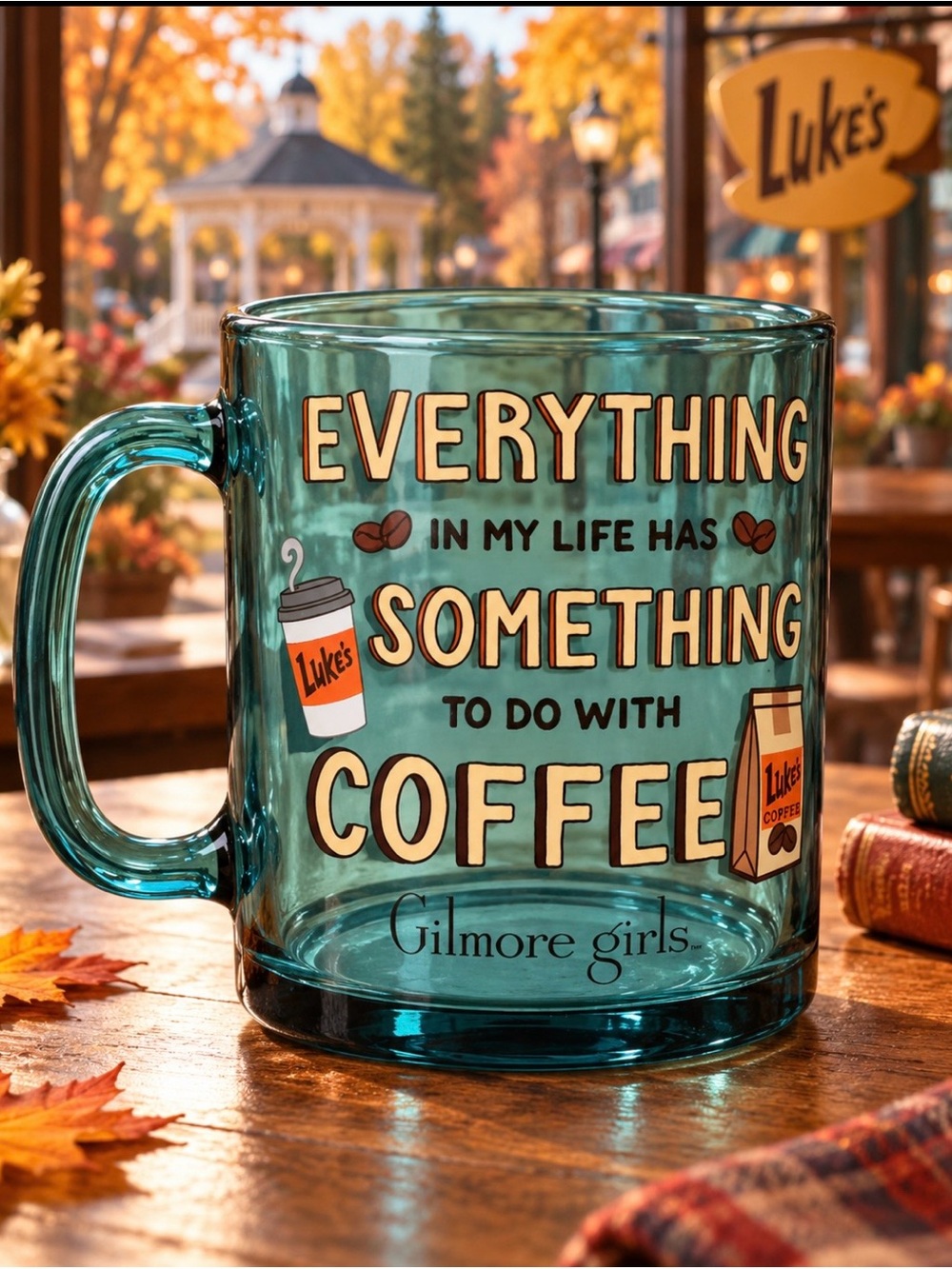 Teal Glass Gilmore Girls Coffee Mug - NEW